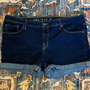 Plus Size Jean shorts with cuffed leg